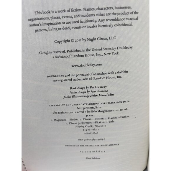 📚❤️ The Night Circus SIGNED Erin Morgenstern 1st Edition 1st Printing HC ❤️📚 - Picture 7 of 9